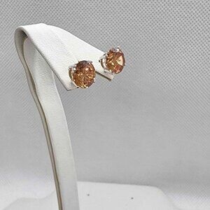 NEW Sterling Silver 925 Orange GemStone Studs - Earrings